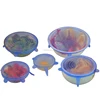 LFGB set of 6 Kitchen Home Silicone Stretch Lids Durable & Expandable Reusable Silicone storage covers,silicone Stopper Cover