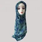 Howmay muslim hijab scarf digital print custom shawl for Malaysia women square cotton hijab voile