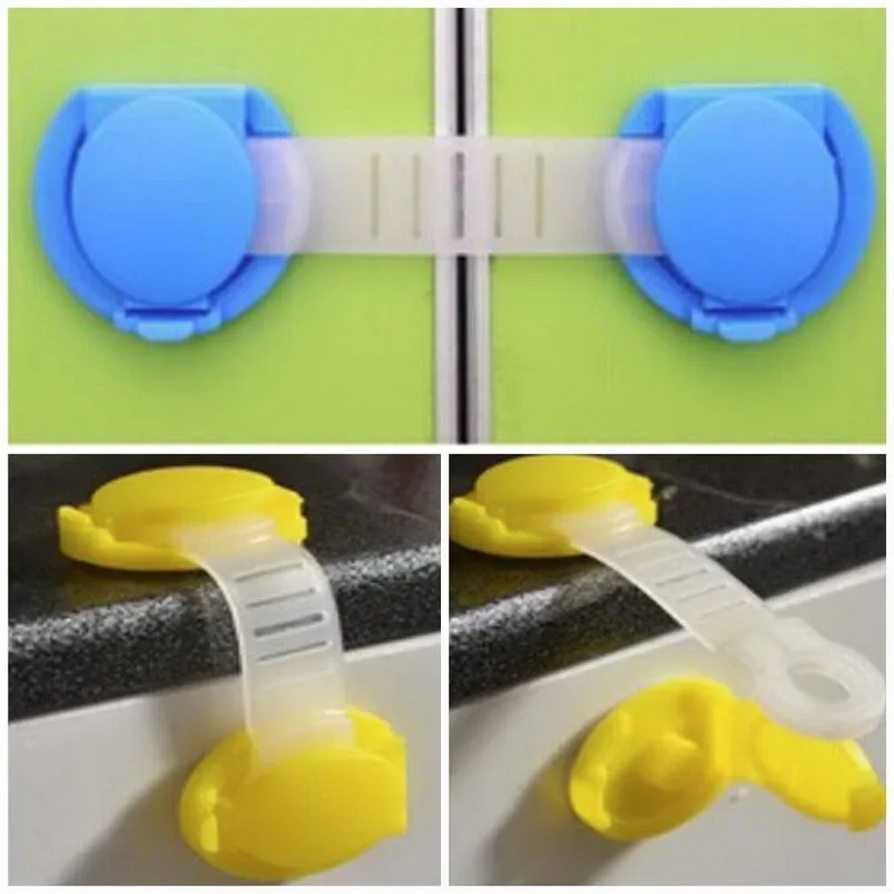 10pcs Toddler Baby Safety Lock Kids Drawer Cupboard Fridge Cabinet Door Lock Plastic Cabinet Locks
