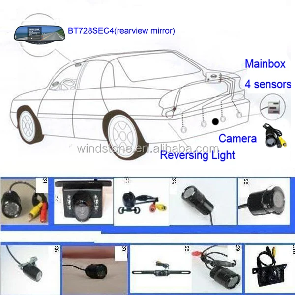 Bluetooth Handsfree Mirror Car Reverse Camera