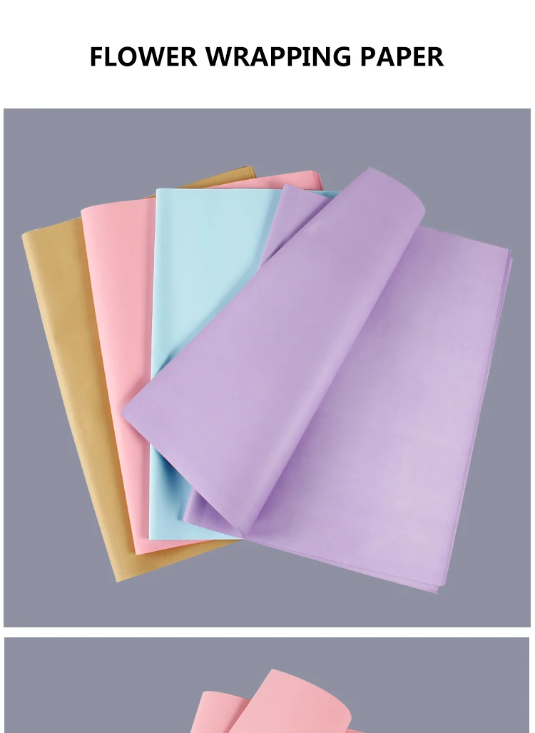 custom high quality paper manufacture 70g flower gift wrapping