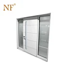 aluminium profile entry door with opening window