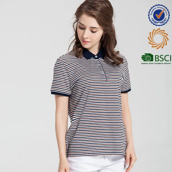 ladies striped polo shirts