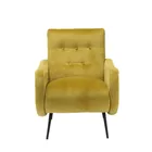 Hot Sale Comfortable Yellow fabric Accent Chair Tufted With Arms For Living Room Chair