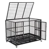 48'' Black Heavy Duty Dog Crate Cage Pet Kennel Playpen with wheels