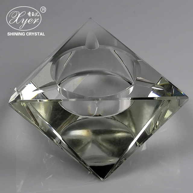 crystal triangle ashtray