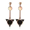 Stainless Steel Fashion Gold With Black Plating Earring For Women And Girl's