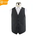 Custom 2019 Newest V-neck Black Wool Fashion Men Stripe Waistcoat Vest