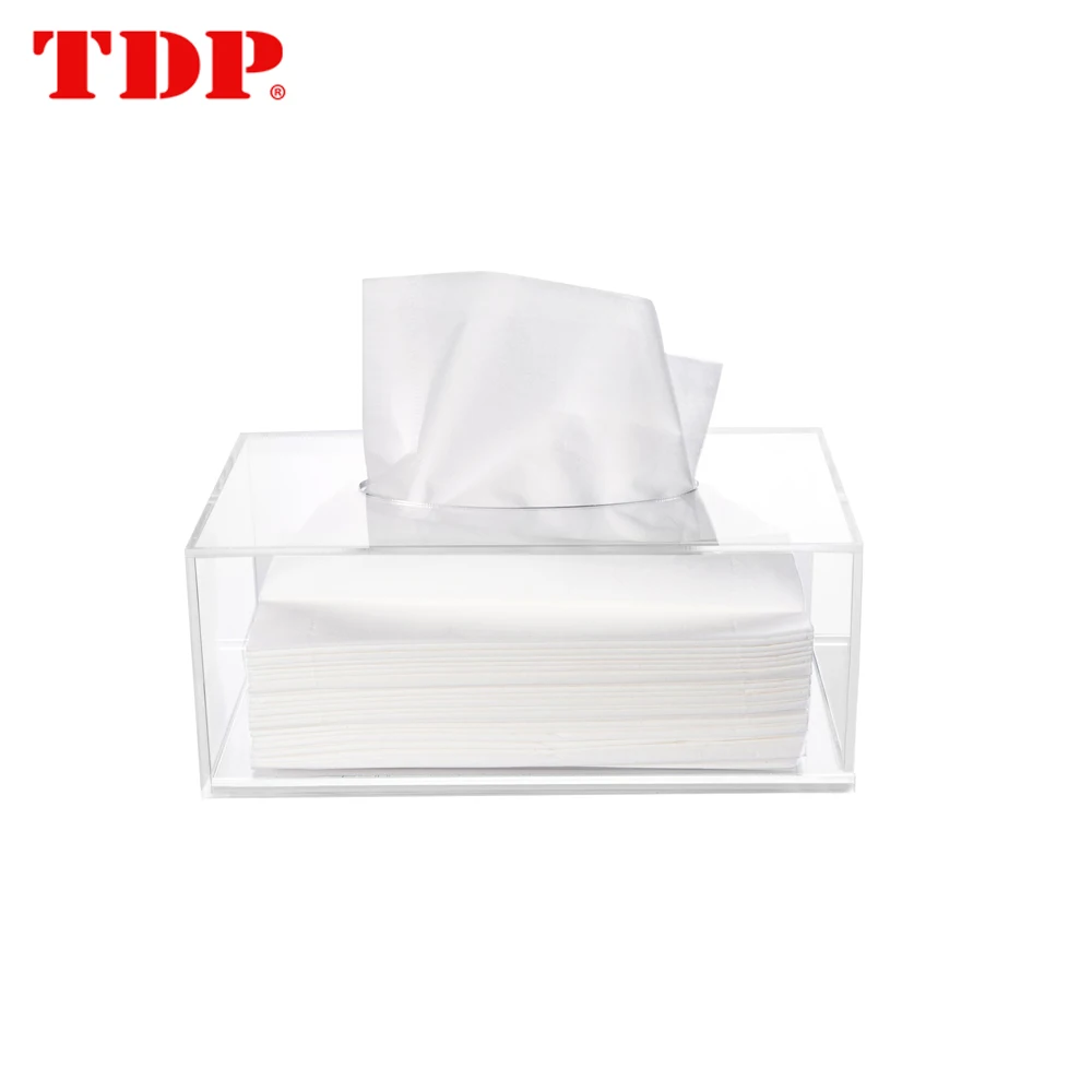 Clear Acrylic Tissue Dispenser Box Cover Holder For Bathroom