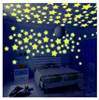 100pcs 3cm Colorful 3D Glow In The Dark Fluorescent Plastic Luminous Star Stickers For Home Decor