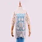 High quality wedding party sexy hollow women white lace dress