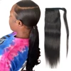 silk straight Ponytail Human Hair Remy Straight European Ponytail Hair styles 70g 100% Natural Hair Clip in Extensions