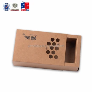 eco-friendly custom hard brown kraft paper drawer box for gift
