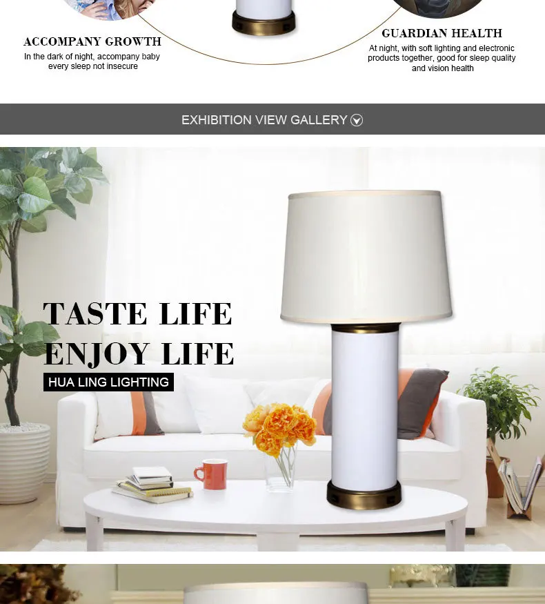 Best selling american style acrylic lampshade antique table lamp