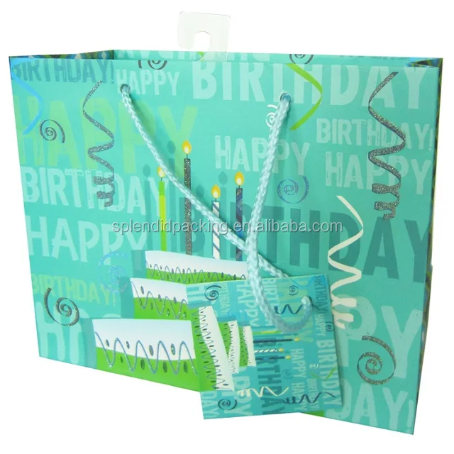 card printing cartoon pattern kids party gift birthday paper bag