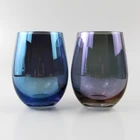 New Arrival Egg Shape Electroplating Stemless Red Wine Glasses