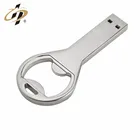 Custom silver metal made blank usb flash drive bottle opener