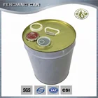 5 gallon round empty printed metal tin barrels for paint metal pails tin can manufacture