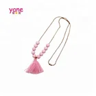 Children tassel pendant cheap bead necklace jewelry