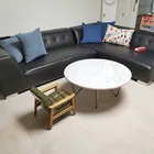 Polished natural stone custom cut white marble table top