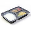microwave safe disposable 3 compartment lunch meal prep takeaway container tray pp plastic bento box with leakproof lid