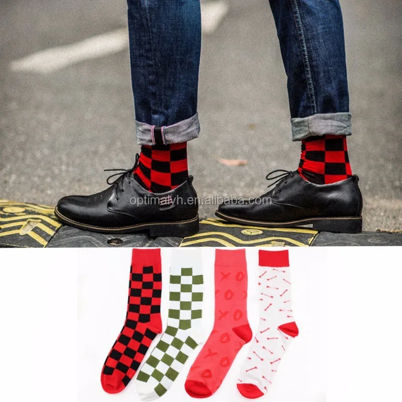 custom classic happy mens fashion socks wholesale