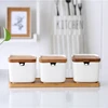 250 ml set of 3 square canisters / home ceramic kitchen canister set for spices