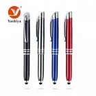 Cap active Metal stylus Promotional Tip light Pen with custom logo