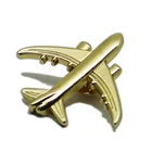 Metal Funny creative die cast enamel gold silver plated aircraft 3d airplane lapel pin for suit
