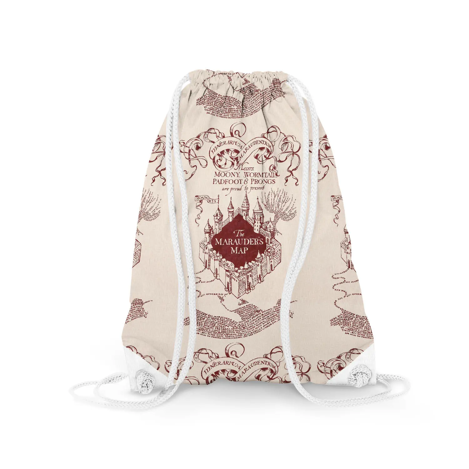 promotional custom logo backpack cotton canvas drawstring  bag