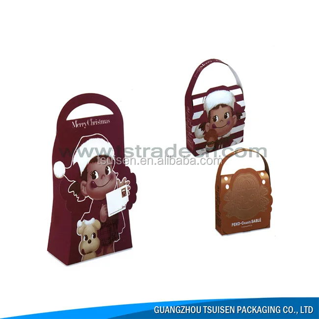 luxury gift box packaging candy cake food box with handle paper