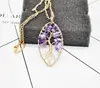2017 hot new natural gravel geometrical irregular tree of life Rich tree crystal necklace