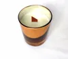Wood wick candle in electroplating glass jar