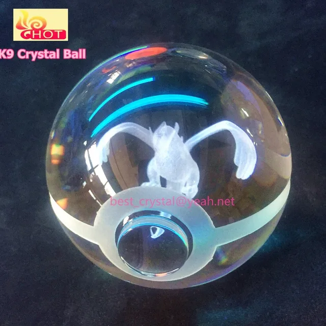 crystal glass ball with 3d laser engraving cartoon images