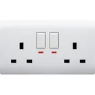 BS double 13Amp 250V UK standard 2 gang electrical socket wall light switch outlet
