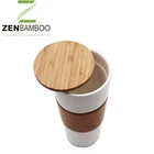 New Design Coffee New Design Ceramic Coffee Mug With Bamboo Lid For Coffee Shop