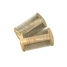 No static double sided wooden Green sandalwood beard comb wholesale