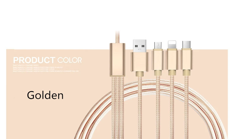 Fast Charging 3 In 1 Multi Port Smart Phone Usb Cable Charger For Type C 2a Usb Cable - ANKUX.COM