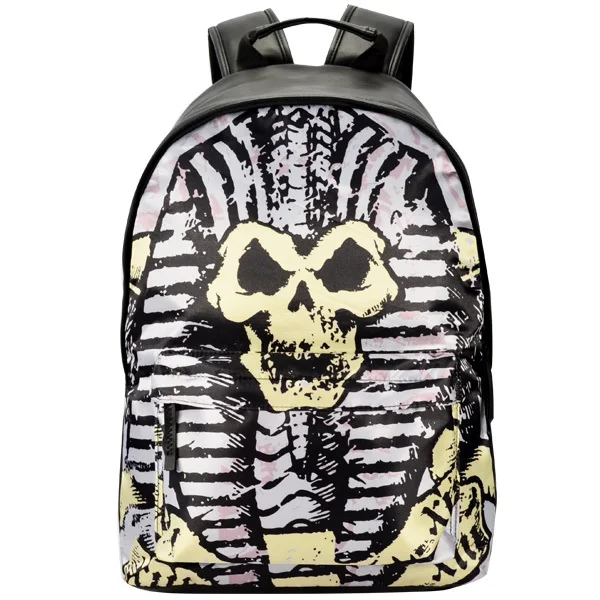 Cool waterproof pu backpack durable leather backpack men with laptop pocket stylish printing bookbag handle mochila BBP202
