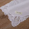 A001: White premium cotton lace handkerchiefs crochet hankies for women/ladies wedding gift