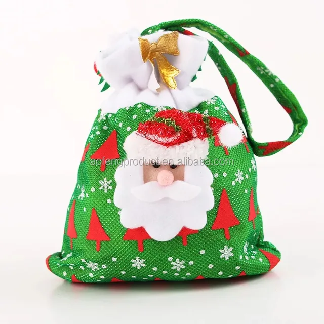 sale cheap santa cotton sacks,christmas fancy drawstring gift