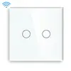 BSEED 2 Gang 1 Way Wifi Dimmer Switch EU UK US AU Wall Lamp Dimmer Switches with Glass Panel Wifi Remote Dimmer Switch
