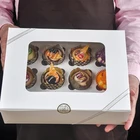 customized paper cardboard 12 mini cup cake packaging bakery cupcake box