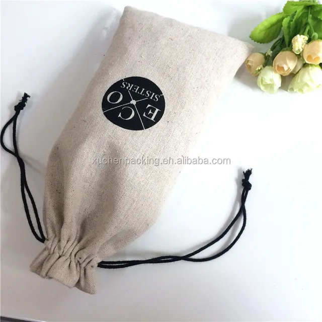 small simple linen jute sack jewelry pouch drawstring gift bags