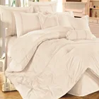 9pcs white embroidery polycotton king size bedding