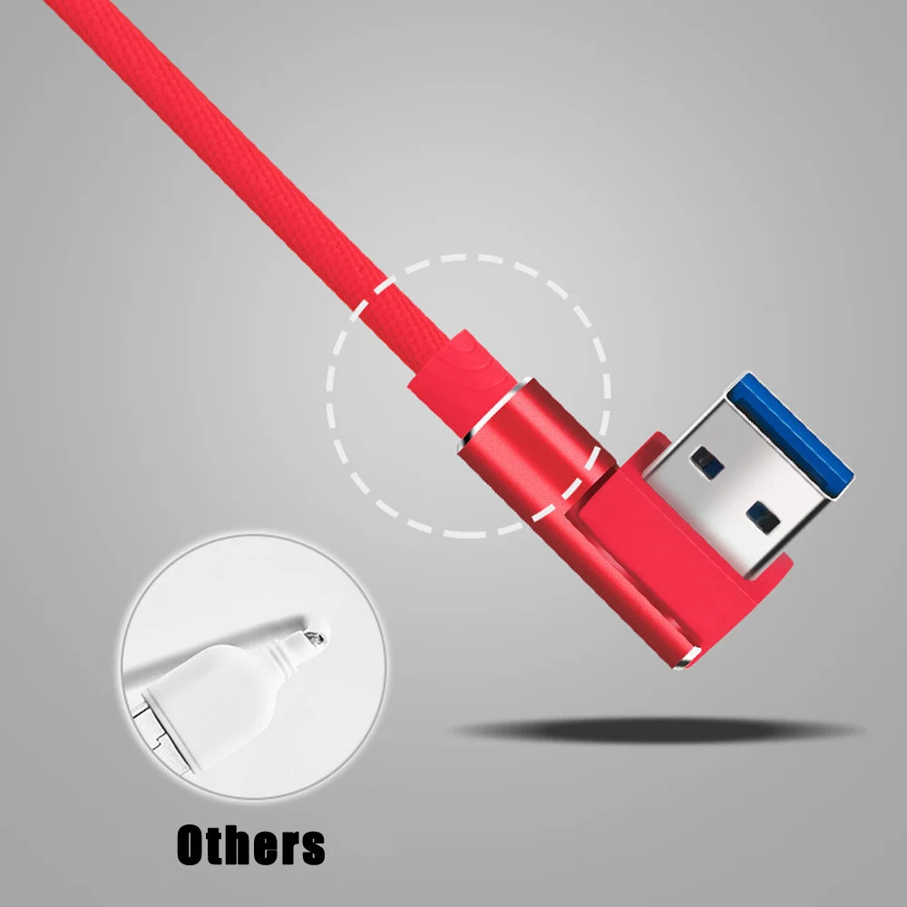 1m/3FT Phone Cable Right Angle USB-C Type C Data & Sync Faster Charger Cable For Samsung Galaxy S8 Universal Smartphone Cables - ANKUX.COM