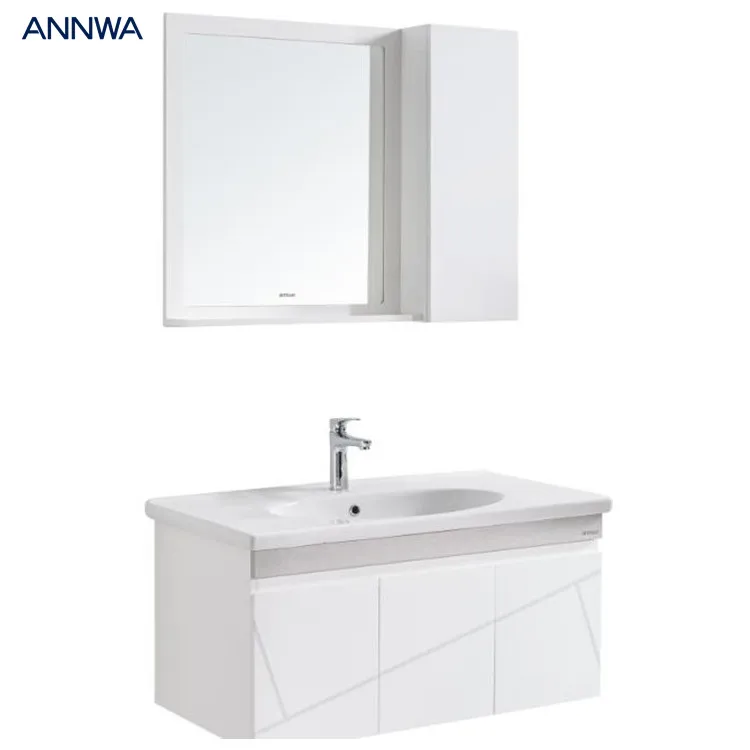 N1P95G15-A White color  waterproof  Modern Classic Bathroom Pvc Cabinet