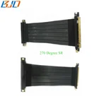 Gen3.0 PCI-E 16x to PCIe 3.0 x16 Riser Graphics Card Ribbon Extension Cable for GTX 1080Ti 2080Ti 270 Degree SR