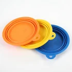 Customized Foldable Round Shape Silicon Pet Dog Food Feeding Bowl