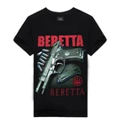 2017 Fashion customized gun printing men cotton short sleeve t Shirt